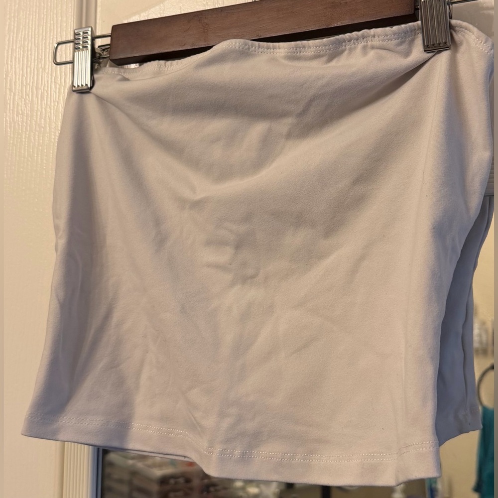 White Strapless Top